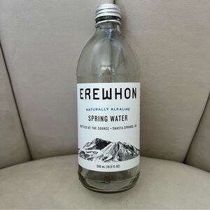 Erewhon Market Branded Logo 16.9oz Clear Glass Water Bottle Reusable Recycled